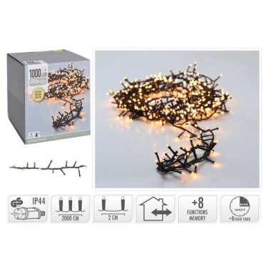 Koopman Clusterlichterkette 1000LED, 20m, warmweiß, AX8560340