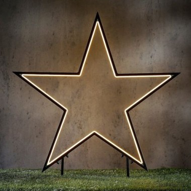 Preview: Garden d light Neon LED Gartenstecker Stern, 73cm, warm weiß,1167062