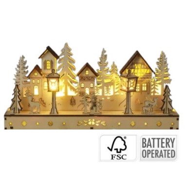 Koopman Haus Holz mit Led 30cm, AX5350360