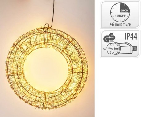 Koopman Kranz Led 38cm, schwarz, AMZ141220