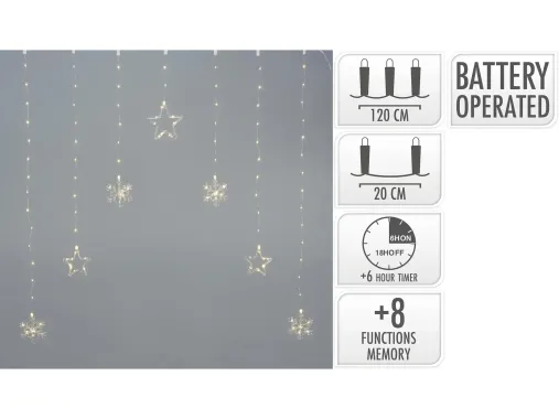 Preview: Koopman LED Lichtervorhang warmweiß, 120x120cm, 128 LEDs, AVX100600