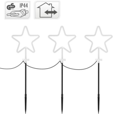 Koopman LED Sterne Gartenstecker 3er Set, AGM000370