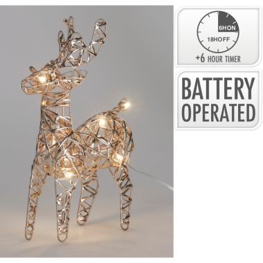 Preview: Koopman Rentier mit LED H21xB5xL14 cm, AMZ200700