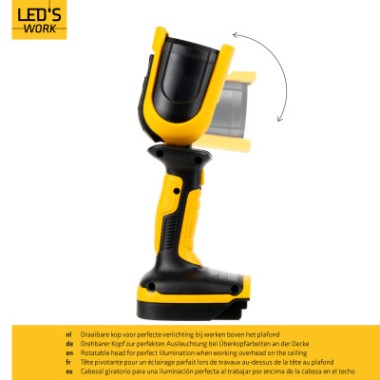 Preview: LEDs Work Akku-Arbeitsleuchte für Elektrowerkzeuge, 18V 500lm - 300816 3
