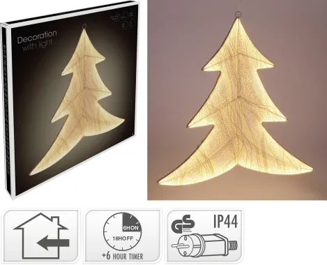 LED Baum 260LED, 53x56cm, gold, warmweiß, AMZ143210