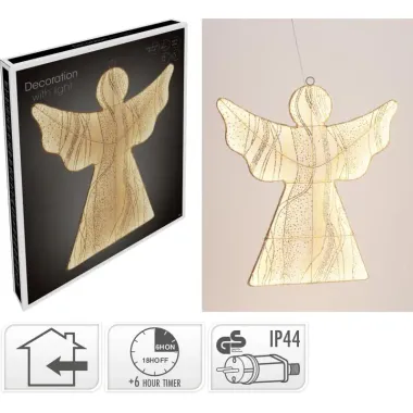 LED Engel 48cm, Hängedeko, warmweiß,  AMZ143190