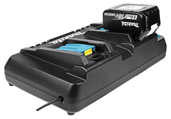 Preview: Makita Doppel-Schnellladegerät DC18RD, Li-Ionen, 14,4-18 V LXT, 196933-6