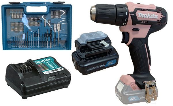 Makita Akku-Bohrschrauber 12V im pinken Gehäuse DF333DWAP2