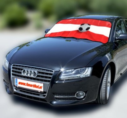 WM Fanartikel Sonnenschutz Auto Frontscheibe Österreich 130x60 cm, 18644