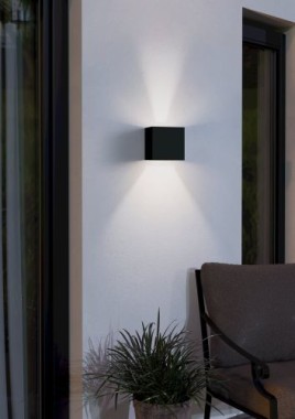 Preview: EGLO LED Wandleuchte außen Barcarola-E, IP44, schwarz, 4000K, 74024
