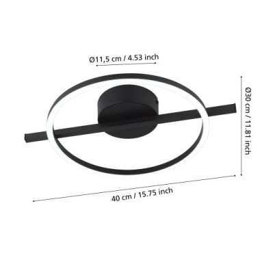 EGLO LED Deckenleuchte CCT dimmbar schwarz - Gambulaga 1, 75967