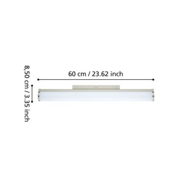 EGLO LED Wandlampe Calnova, Spiegelleuchte, P44, 60cm, 1550lm, nickel-matt, 94716