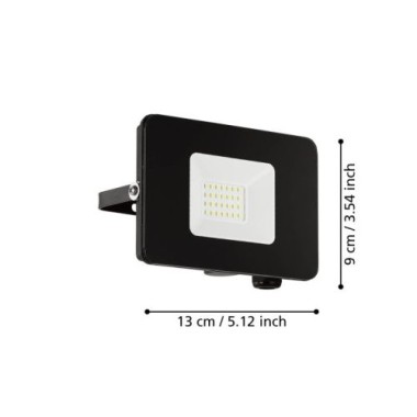 EGLO LED Außenwandleuchte IP65 13cm schwarz 5000K Faedo 3, ohne Sensor, 97456