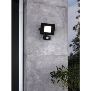 Preview: EGLO LED Außenwandleuchte IP44 Sensor schwarz Faedo 3, mit Sensor, 97461