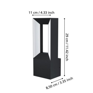 Preview: EGLO LED Außen Wandlampe Riforano, IP44, 11cm, 1100lm, 3000K, 98725