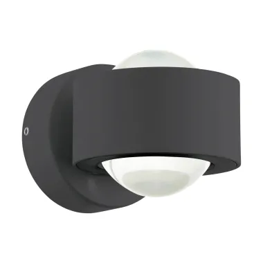EGLO LED Außen-Wandlampe Treviolo, 2x2,2 W, Aluguss Anthrazit, 8,5 x 9 cm, 1387957