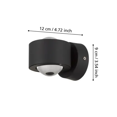 Preview: EGLO LED Außen-Wandlampe Treviolo, 2x2,2 W, Aluguss Anthrazit, 8,5 x 9 cm, 1387957