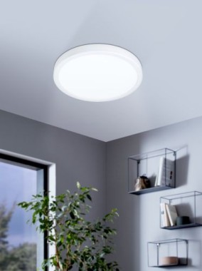 Preview: EGLO LED Deckenleuchte Fueva 5, IP44, Ø28,5cm, 2400lm, Weiß,99265