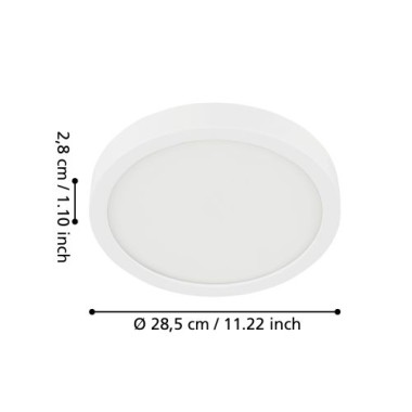 EGLO LED Deckenleuchte Fueva 5, IP44, Ø28,5cm, 2400lm, Weiß,99265