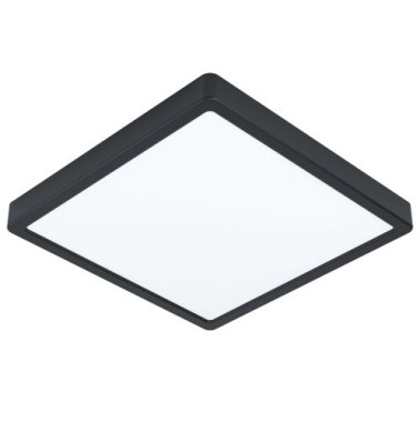 EGLO LED Deckenleuchte Fueva 5, IP44, Schwarz, 28,5x28,5cm, 2400lm, Warmweiß, 99271