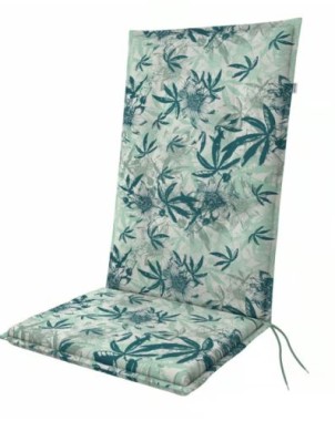 Doppler Auflage Hochlehner Living Palmen Petrol, 119x48x6cm, Baumwolle & Polyester, 5122153954