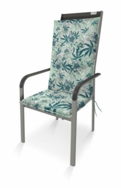 Preview: Doppler Auflage Hochlehner Living Palmen Petrol, 119x48x6cm, Baumwolle & Polyester, 5122153954