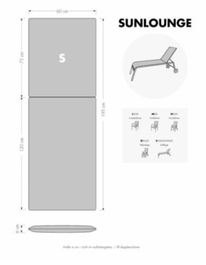 Doppler Auflage Sunlounge Living, Braune Blätter, 195x60x6cm,  5142156110