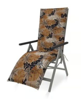 Preview: Doppler Auflage Relaxliege Living, Braune Blätter, 170x48x6cm, 5132156110
