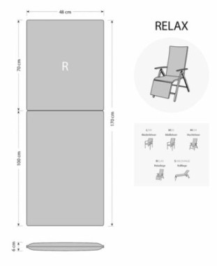 Doppler Auflage Relaxliege Living, Braune Blätter, 170x48x6cm, 5132156110