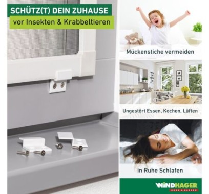Preview: Windhager Insektenschutz Montagewinkel 4 Stück Anthrazit, Einhängewinkel für Spannrahmen PLUS & EXPERT, Montage an Fenster und Dachfenster, Befestigung für Insektenschutzrahmen, sicherer Halt, 04540 04541