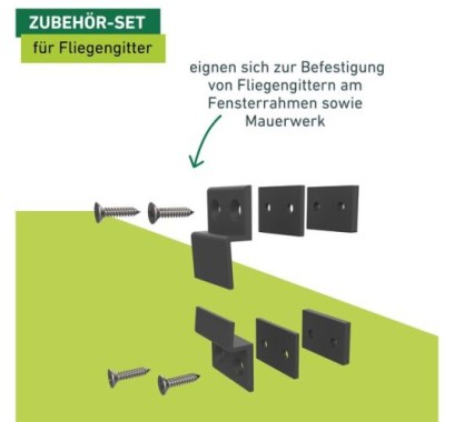 Preview: Windhager Insektenschutz Montagewinkel 4 Stück Anthrazit, Einhängewinkel für Spannrahmen PLUS & EXPERT, Montage an Fenster und Dachfenster, Befestigung für Insektenschutzrahmen, sicherer Halt, 04540 04541