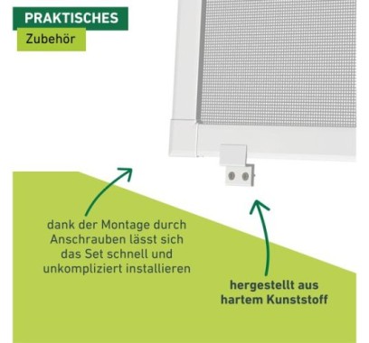 Preview: Windhager Insektenschutz Montagewinkel 4 Stück Anthrazit, Einhängewinkel für Spannrahmen PLUS & EXPERT, Montage an Fenster und Dachfenster, Befestigung für Insektenschutzrahmen, sicherer Halt, 04540 04541