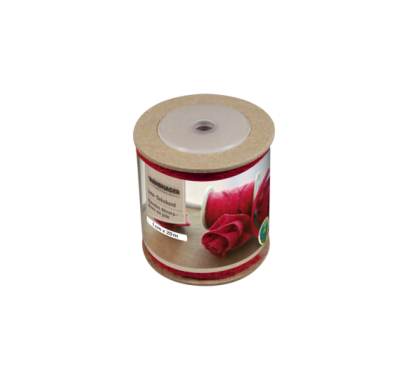 Windhager Jute-Dekoband Fischgrät ÖKO, 1 cm x 20 m rot, 06877