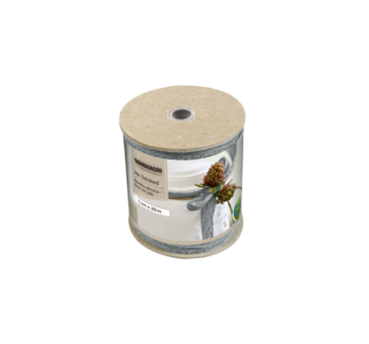 Windhager Jute-Dekoband Fischgrät ÖKO, 1 cm x 20 m, grau, 07070