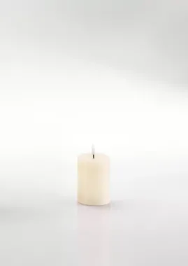 Schlaraffenland 3D LED Kerze NOVITA creme, D7,5 H10 cm, Echtwachs, 11831