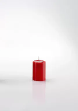 Schlaraffenland 3D LED Kerze NOVITA rot D7,5 H10 cm, Echtwachs, 11840