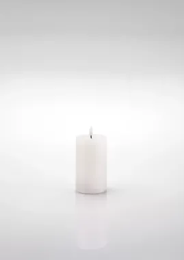 Schlaraffenland 3D LED Kerze NOVITA weiß, D7,5 H12,5 cm, Echtwachs, 11829