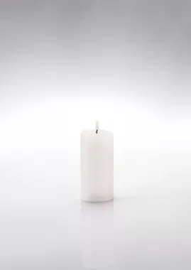 Schlaraffenland 3D LED Kerze NOVITA weiß, D7,5 H15 cm, Echtwachs, 11830