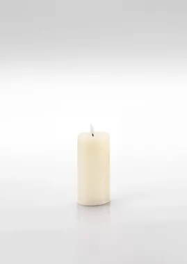 Schlaraffenland 3D LED Kerze NOVITA creme, D7,5 H15 cm, Echtwachs, 11833