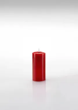 Schlaraffenland 3D LED Kerze NOVITA rot, D7,5 H15 cm, 11842
