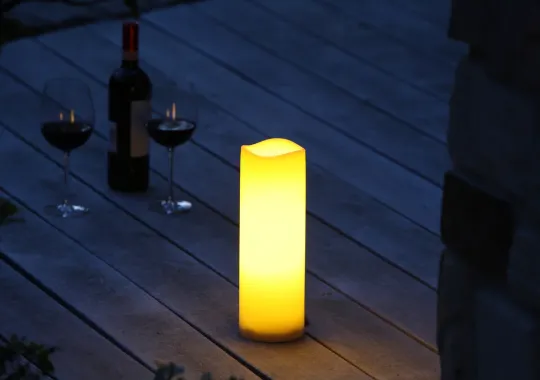 Preview: Schlaraffenland LED Outdoor Kerze MEDIA BOX inkl. Fernbedienung 10 x 30 cm, 9204