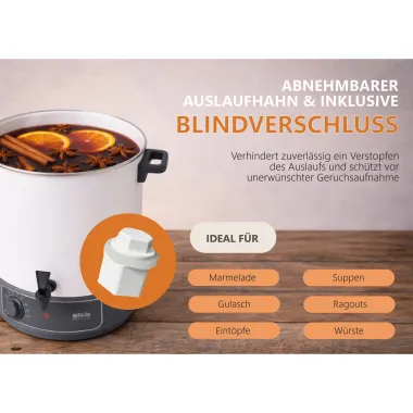 Preview: Silva Heißgetränkeautomat HG-E 1800W, Volumen 30L, Auslaufhahn, weiß, 415013