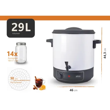 Silva Heißgetränkeautomat HG-E 1800W, Volumen 30L, Auslaufhahn, weiß, 415013