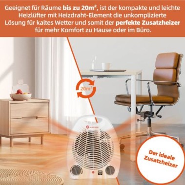 Preview: SHX Heizlüfter mit Kippschutz 2000W, SHX01HL2000