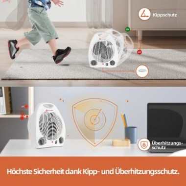SHX Heizlüfter mit Kippschutz 2000W, SHX01HL2000