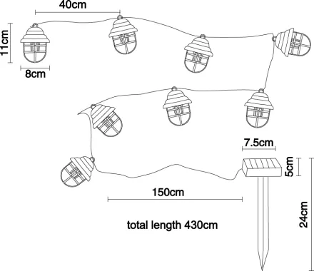 Globo Solarleuchte Lavino, LED Solar Lichter Kette, 33059-8