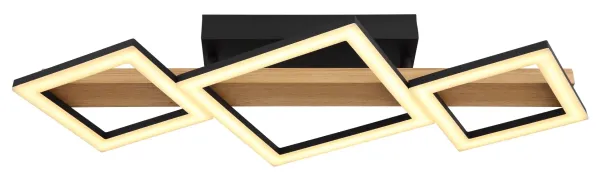 Preview: Globo Deckenleuchte DUSTIN schwarz, 66x30x10cm Metall, LED, 67288D1