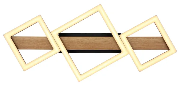 Preview: Globo Deckenleuchte DUSTIN schwarz, 66x30x10cm Metall, LED, 67288D1