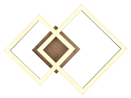 Preview: Globo Deckenleuchte BARD schwarz, 420x310x80mm, 15W, 700lm, 3000K, 672840-15