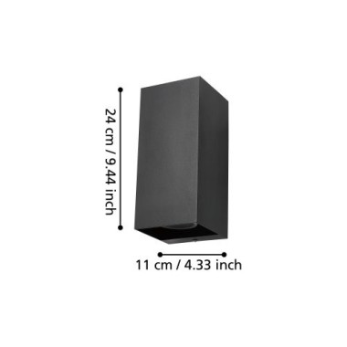 Preview: EGLO LED Außenleuchte Eremitana, GU10, 11cm, Metall, schwarz, 900189